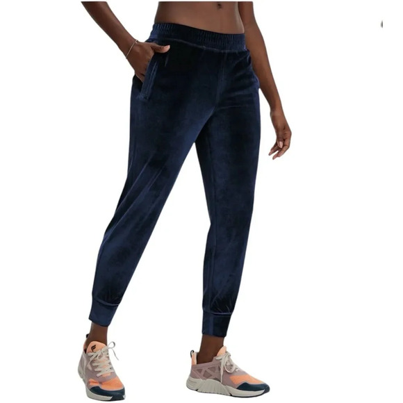 Fabletics Navy Daria Luxe Velour Jogger Pants S - Picture 1 of 4